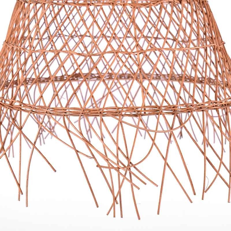 Willow" wicker pendant lamp with switch and plug