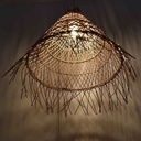 Willow" wicker pendant lamp with switch and plug