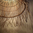 Willow" wicker pendant lamp with switch and plug
