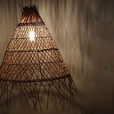 Willow" wicker pendant lamp with switch and plug