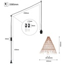 Willow" wicker pendant lamp with switch and plug