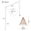 Willow" wicker pendant lamp with switch and plug