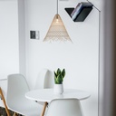 Willow" wicker pendant lamp with switch and plug