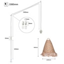Plug-in natural fiber pendant lamp "NAM"
