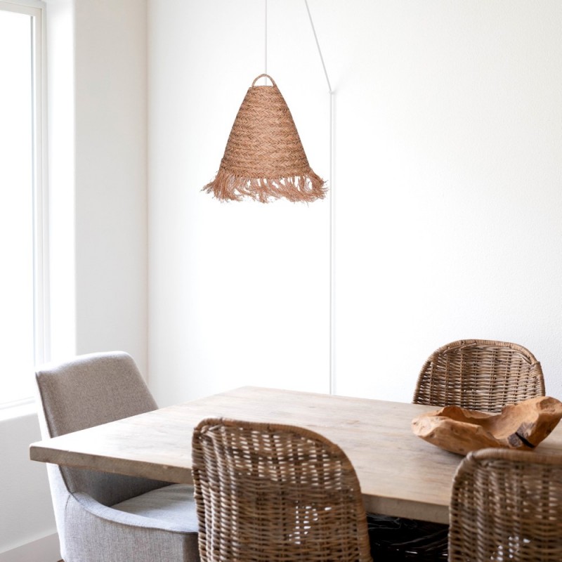 Plug-in natural fiber pendant lamp "NAM"