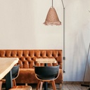 Plug-in natural fiber pendant lamp "NAM"