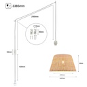 Wicker pendant lamp "Hank" with switch and socket