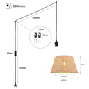 Wicker pendant lamp "Hank" with switch and socket
