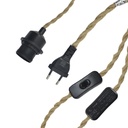 Wicker pendant lamp "Hank" with switch and socket