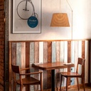 Wicker pendant lamp "Hank" with switch and socket