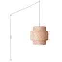 Wicker pendant lamp "Onna" with switch and socket