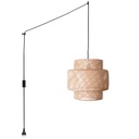 Wicker pendant lamp "Onna" with switch and socket