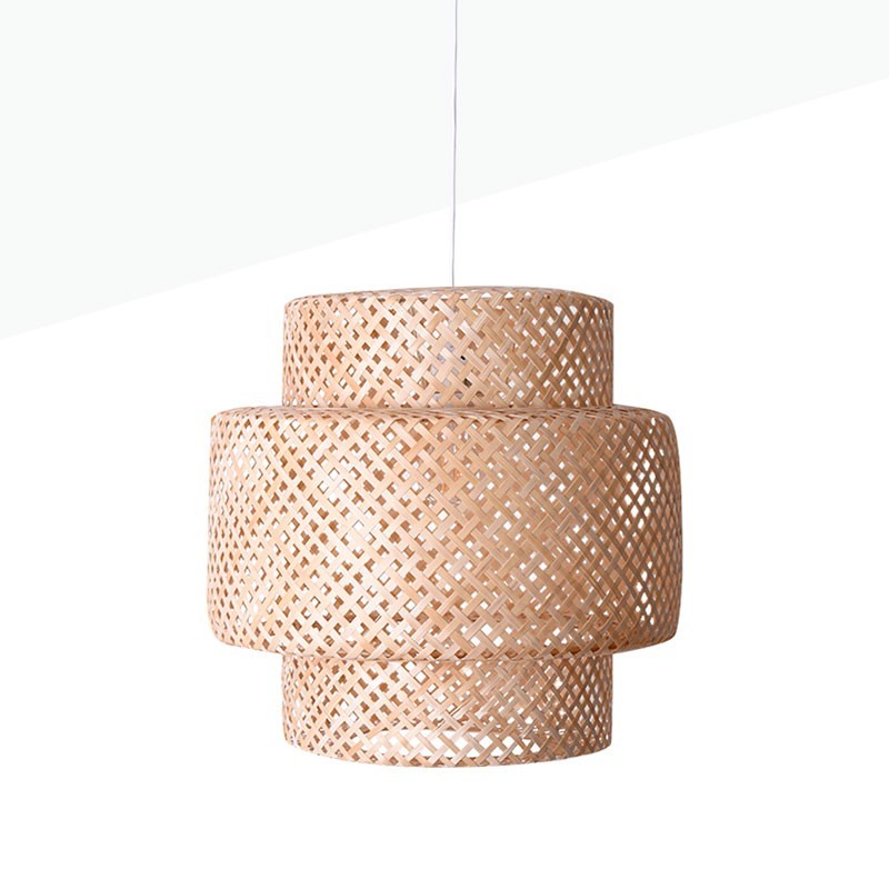 Wicker pendant lamp "Onna" with switch and socket