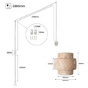 Wicker pendant lamp "Onna" with switch and socket