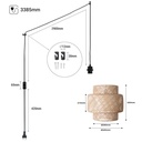 Wicker pendant lamp "Onna" with switch and socket