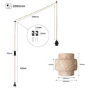 Wicker pendant lamp "Onna" with switch and socket