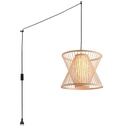 Bamboo pendant lamp "Rise" with switch and plug