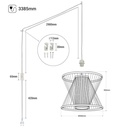 Bamboo pendant lamp "Rise" with switch and plug