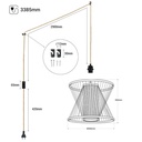 Bamboo pendant lamp "Rise" with switch and plug