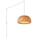 Wicker pendant lamp with switch and plug "Hanna".