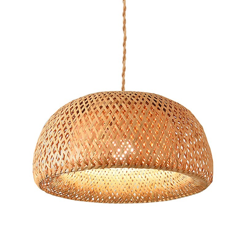 Wicker pendant lamp with switch and plug "Hanna".