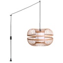 Japanese bamboo pendant lamp "Kaizen" with switch and socket