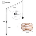 Japanese bamboo pendant lamp "Kaizen" with switch and socket