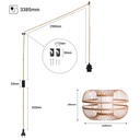 Japanese bamboo pendant lamp "Kaizen" with switch and socket