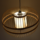 Japanese bamboo pendant lamp "Kaizen" with switch and socket