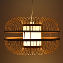 Japanese bamboo pendant lamp "Kaizen" with switch and socket
