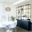 Japanese bamboo pendant lamp "Kaizen" with switch and socket