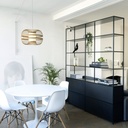 Japanese bamboo pendant lamp "Kaizen" with switch and socket