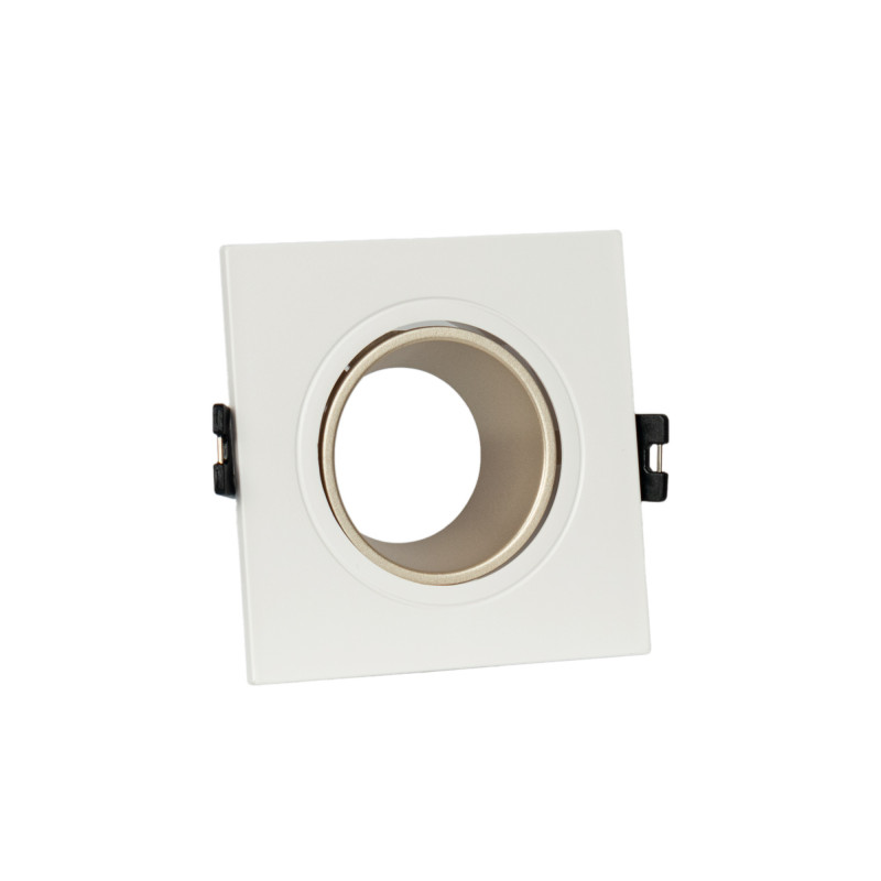 Square tilting downlight ring for GU10 / MR16 bulb - Low UGR - Cutout Ø75 mm