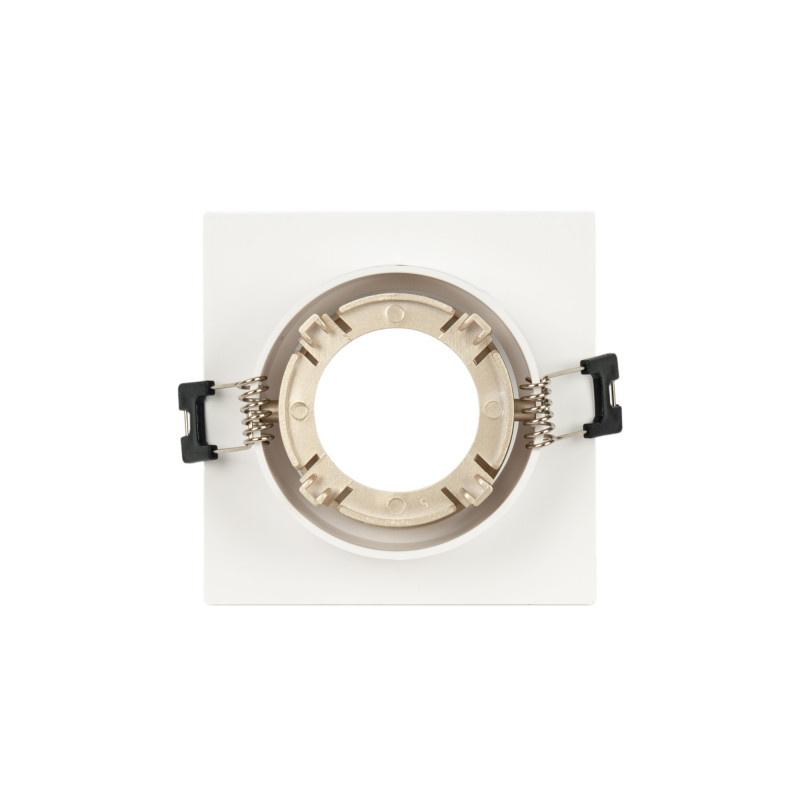 Square tilting downlight ring for GU10 / MR16 bulb - Low UGR - Cutout Ø75 mm