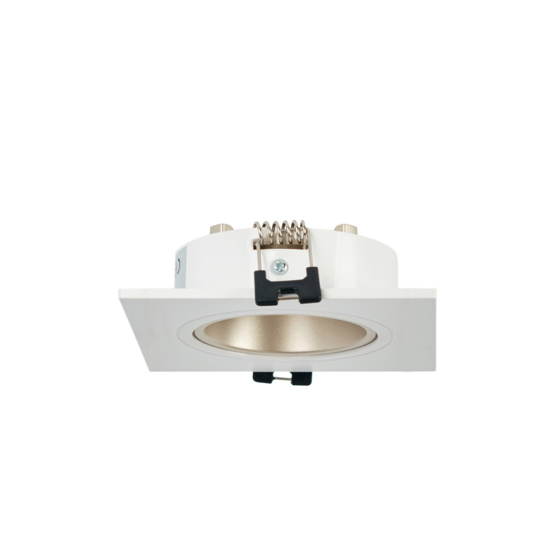 Square tilting downlight ring for GU10 / MR16 bulb - Low UGR - Cutout Ø75 mm