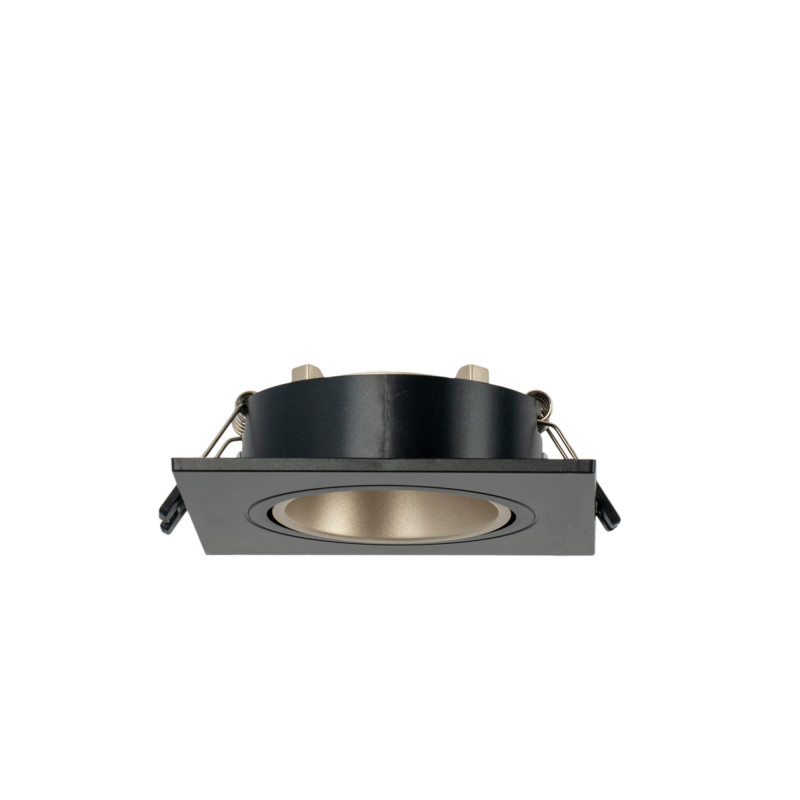 Square tilting downlight ring for GU10 / MR16 bulb - Low UGR - Cutout Ø75 mm