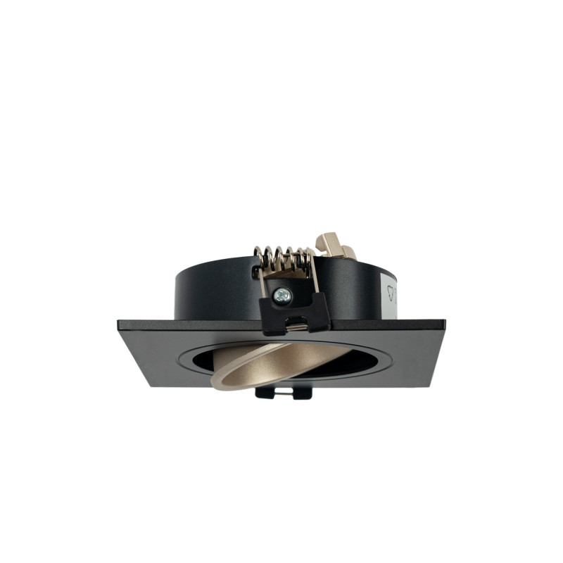 Square tilting downlight ring for GU10 / MR16 bulb - Low UGR - Cutout Ø75 mm