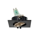 Square tilting downlight ring for GU10 / MR16 bulb - Low UGR - Cutout Ø75 mm