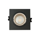 Square tilting downlight ring for GU10 / MR16 bulb - Low UGR - Cutout Ø75 mm