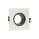 Square tilting downlight ring for GU10 / MR16 bulb - Low UGR - Cutout Ø75 mm