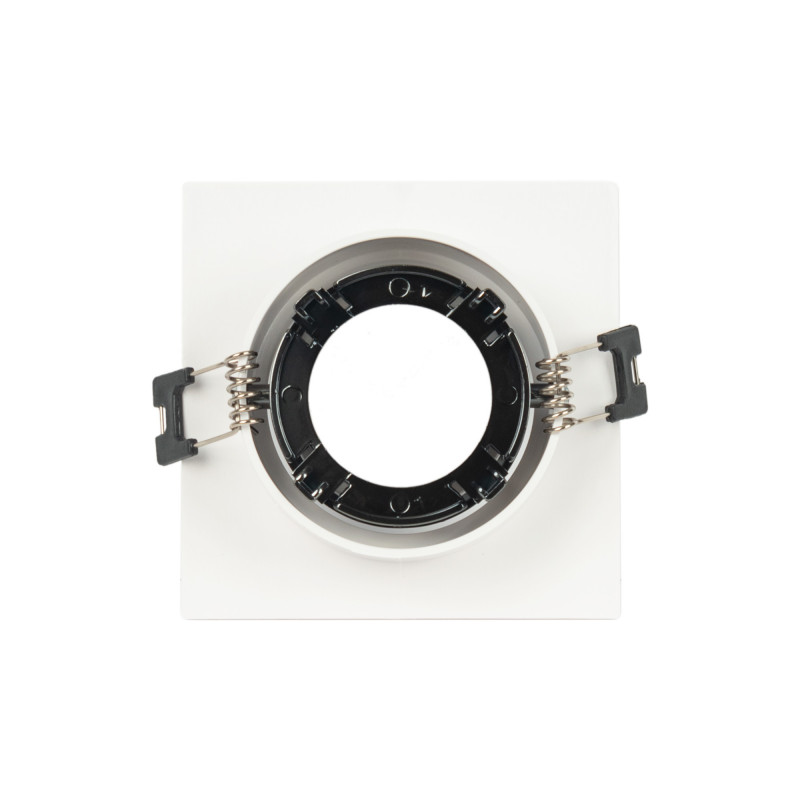 Square tilting downlight ring for GU10 / MR16 bulb - Low UGR - Cutout Ø75 mm