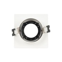 Square tilting downlight ring for GU10 / MR16 bulb - Low UGR - Cutout Ø75 mm