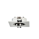 Square tilting downlight ring for GU10 / MR16 bulb - Low UGR - Cutout Ø75 mm