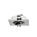Square tilting downlight ring for GU10 / MR16 bulb - Low UGR - Cutout Ø75 mm