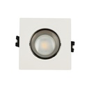 Square tilting downlight ring for GU10 / MR16 bulb - Low UGR - Cutout Ø75 mm