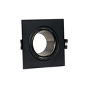 Square tilting downlight ring for GU10 / MR16 bulb - Low UGR - Cutout Ø75 mm