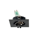 Square tilting downlight ring for GU10 / MR16 bulb - Low UGR - Cutout Ø75 mm