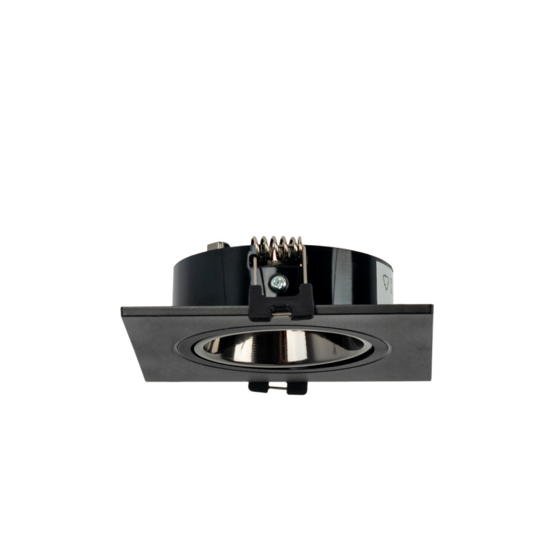 Square tilting downlight ring for GU10 / MR16 bulb - Low UGR - Cutout Ø75 mm