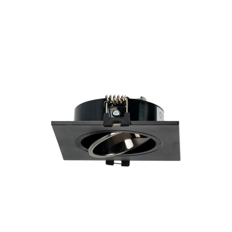 Square tilting downlight ring for GU10 / MR16 bulb - Low UGR - Cutout Ø75 mm