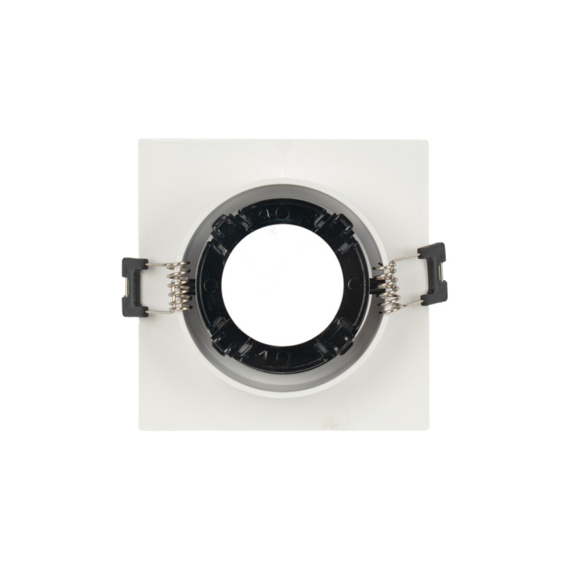 Square tilting downlight ring for GU10 / MR16 bulb - Low UGR - Cutout Ø75 mm